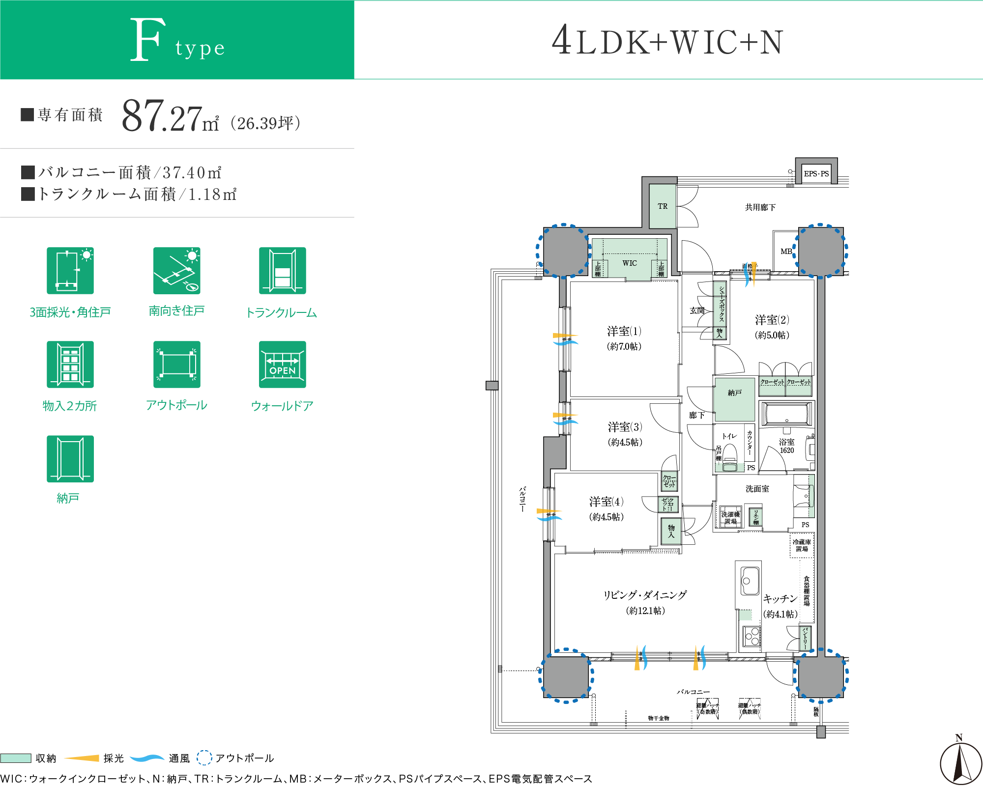 Ftype 4LDK+WIC+N