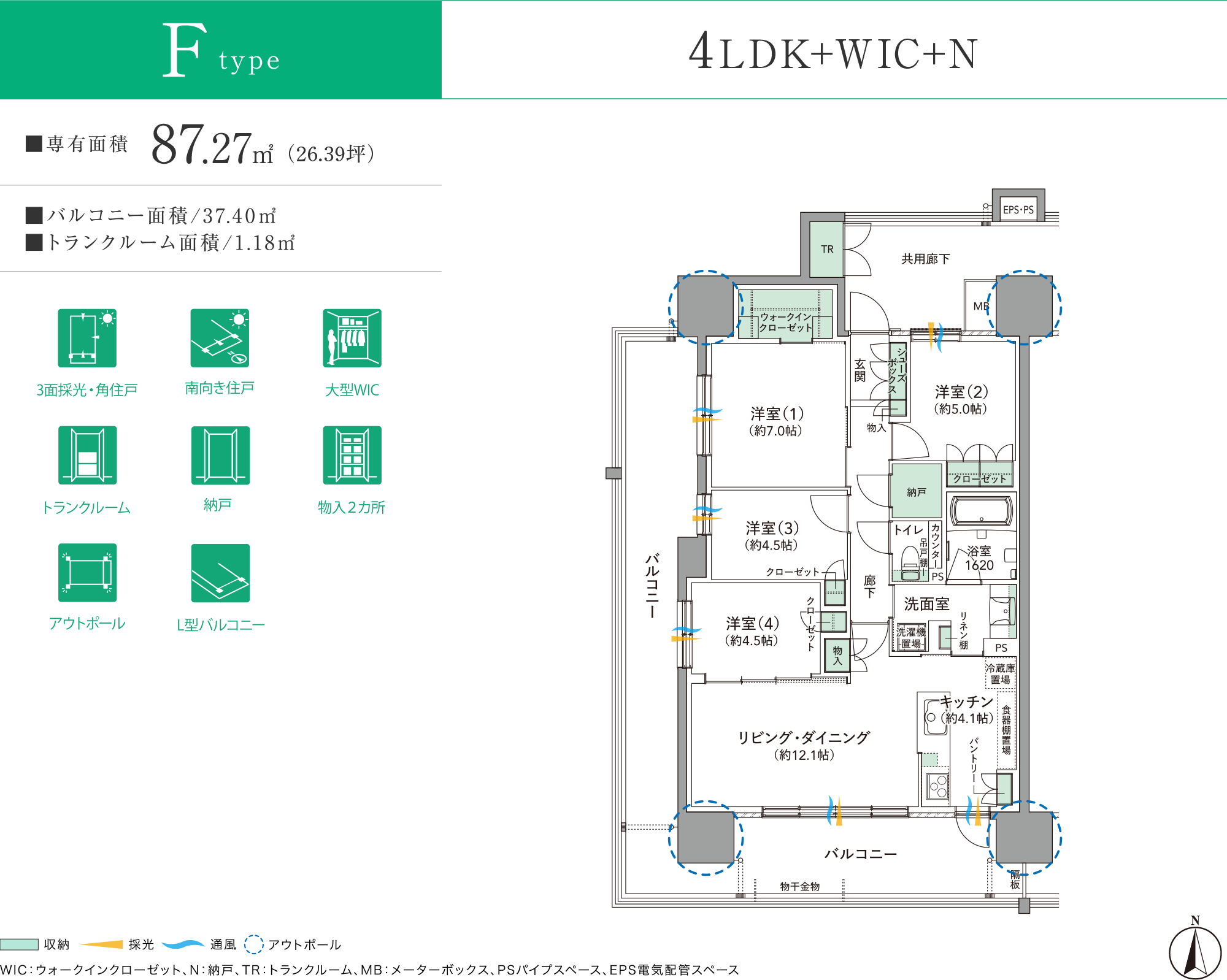 Ftype 4LDK+WIC+N