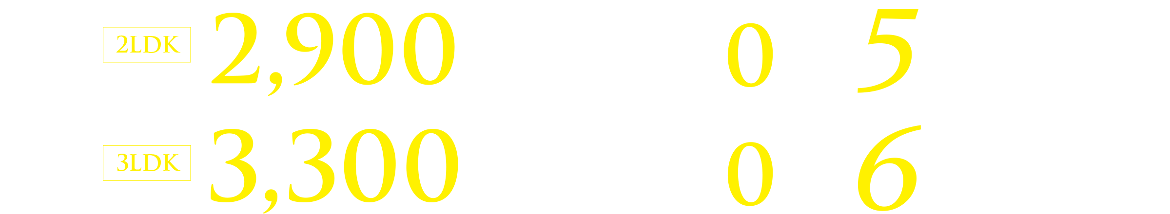 2LDK 2,900万円台〜（税込）頭金・ボーナス0円 月々5万円台〜
3LDK 3,300万円台〜（税込）頭金・ボーナス0円 月々6万円台〜