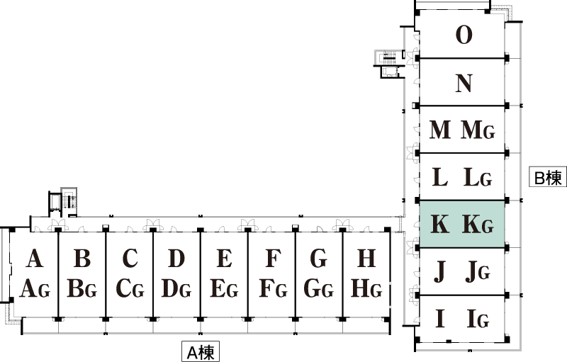 Kタイプ メニュープラン平面図