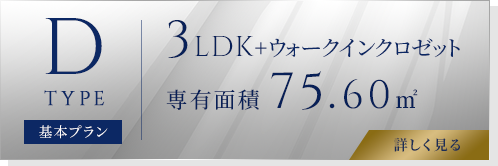 Dtype[基本プラン] 2LDK+ウォークインクロゼット+ファミリークロゼット 専有面積75.60㎡